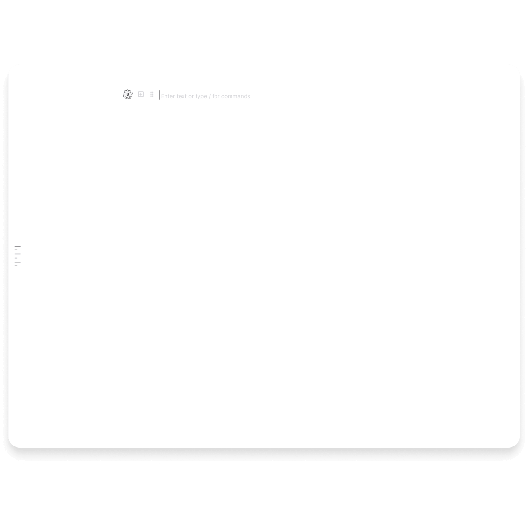 A minimalist user interface from SwipeSpec, showcasing a blank white canvas with faint navigation elements fading into the background, designed for a distraction-free writing experience.
